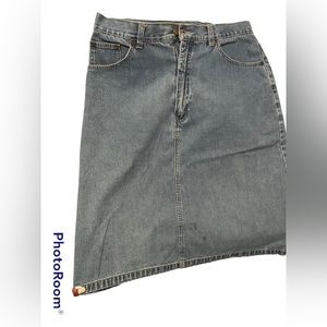 eddie bauer jeans skirt pre owned size 14
